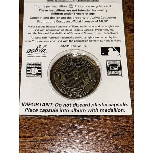 Roger Maris NY Post 2005 New York Yankees Immortals Medallion Collection Coin - Picture 5 of 6